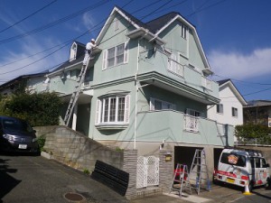 福岡市早良区小田部M様邸【屋根：スレート瓦　高耐候性の塗料】【外壁：優れた伸縮性・高耐候性の塗料】：施工前