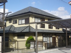 福岡市早良区野芥S様邸　屋根カバー工法・付帯塗装工事【屋根：スレート瓦からパブコシングルへ】：施工後