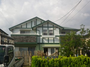 市民講座よりお問い合わせ　福岡県小郡市希みが丘K様【外壁：窯業系サイディング板　遮熱性、防水性、耐候性のある塗料で塗装・屋根：スレート瓦：美観保持機能に優れており遮熱性もある塗料で塗装】：施工後