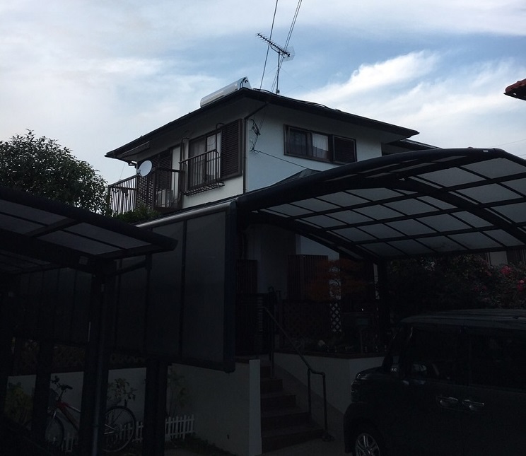 福岡県大野城市大池F様邸【外壁素材：窯業系サイディング　高作業性、高耐候性、高光沢、防藻・防かび性、低汚染性の優れた塗料で塗装　屋根素材：スレート瓦　超耐候性、すぐれた仕上がりとつや、環境にも優しい塗料で塗装】