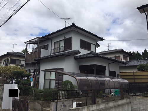 糟屋郡宇美町桜原N様邸【外壁素材：モルタル　高耐久性、低汚染性、防藻・防かびの優れた塗料で塗装】