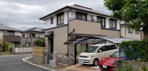 古賀市久保I様【外壁素材：窯業系サイディング　屋根素材：スレート瓦：施工後