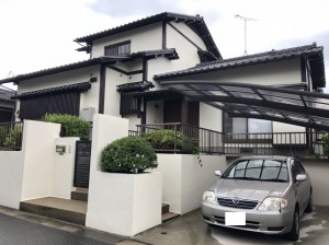 太宰府市高雄I様【外壁素材：モルタル・木　屋根素材：陶器瓦】：施工後