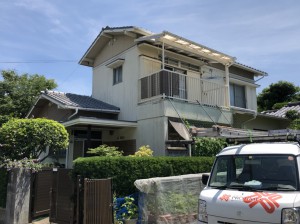 福岡市南区横手S様邸【外壁素材：モルタル　屋根素材：スレート瓦】：施工前