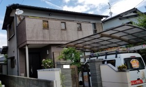 福岡市城南区七隈Ｓ様邸【外壁：モルタル　屋根：陶器瓦　付帯塗装】：施工前