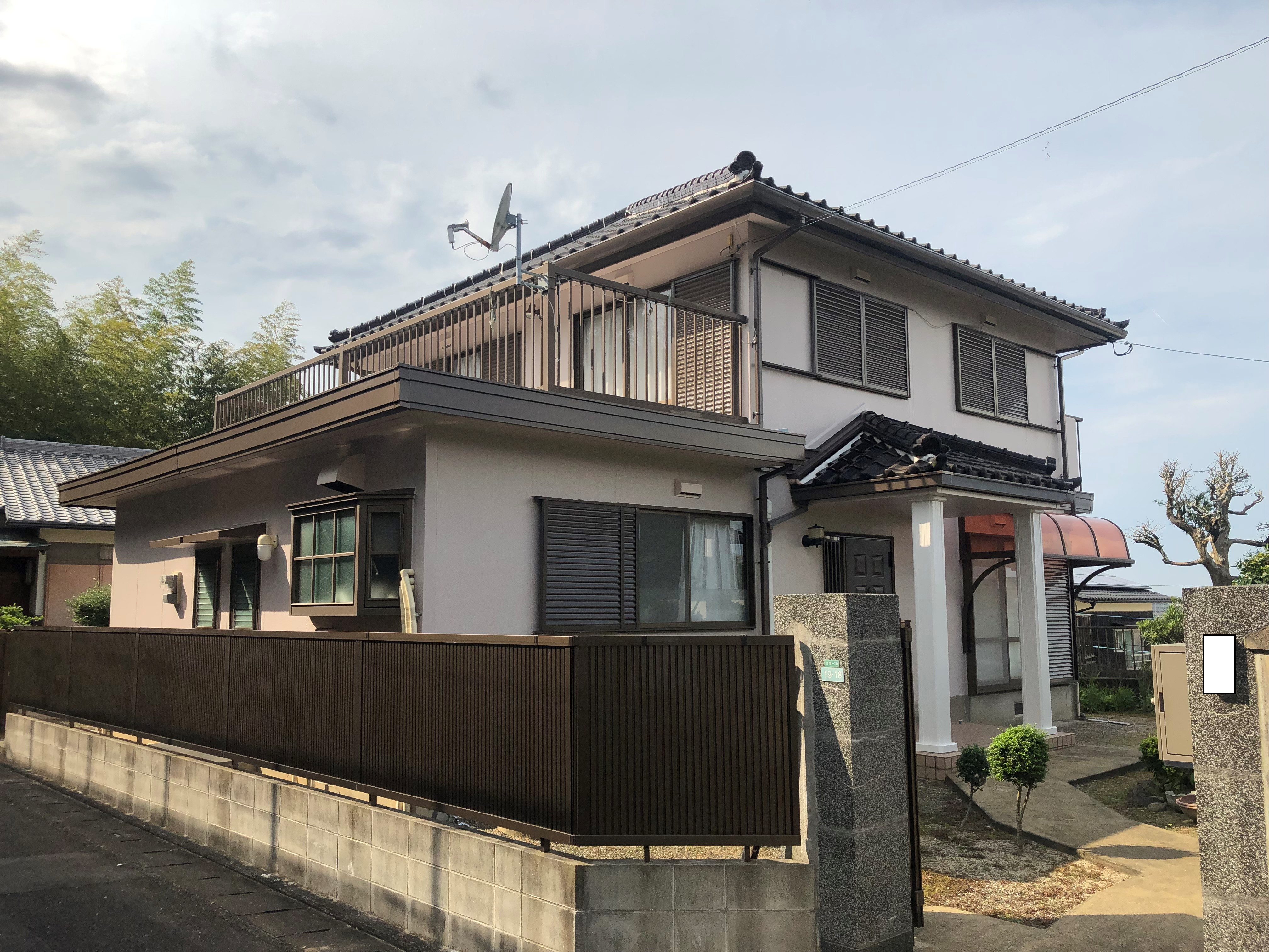 福岡市城南区七隈Ｎ様邸【外壁：モルタル　屋根：陶器瓦　付帯塗装】