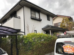 筑紫野市美しが丘南T様邸【外壁：窯業系サイディング板　屋根：スレート瓦　付帯塗装】：施工前