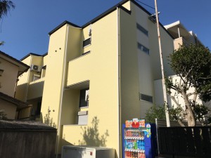 福岡市城南区別府アパート【外壁：窯業系サイディング板　屋根：金属　付帯塗装】：施工後