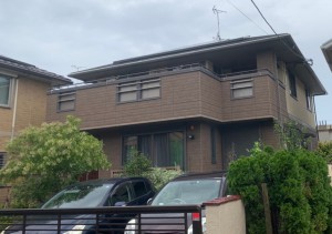 福岡市早良区有田Y様邸【外壁：窯業系サイディング板　屋根：スレート瓦　付帯塗装】：施工前