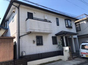 福岡市南区花畑T様邸【外壁：窯業系サイディング板　屋根：スレート瓦　付帯塗装】：施工前