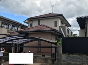 太宰府市五条N様邸【外壁：モルタル　屋根：モニエル瓦　付帯塗装】：施工前