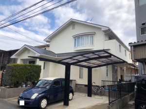 福岡市南区N様邸【外壁：窯業系サイディング板　屋根：スレート瓦　付帯塗装】：施工後